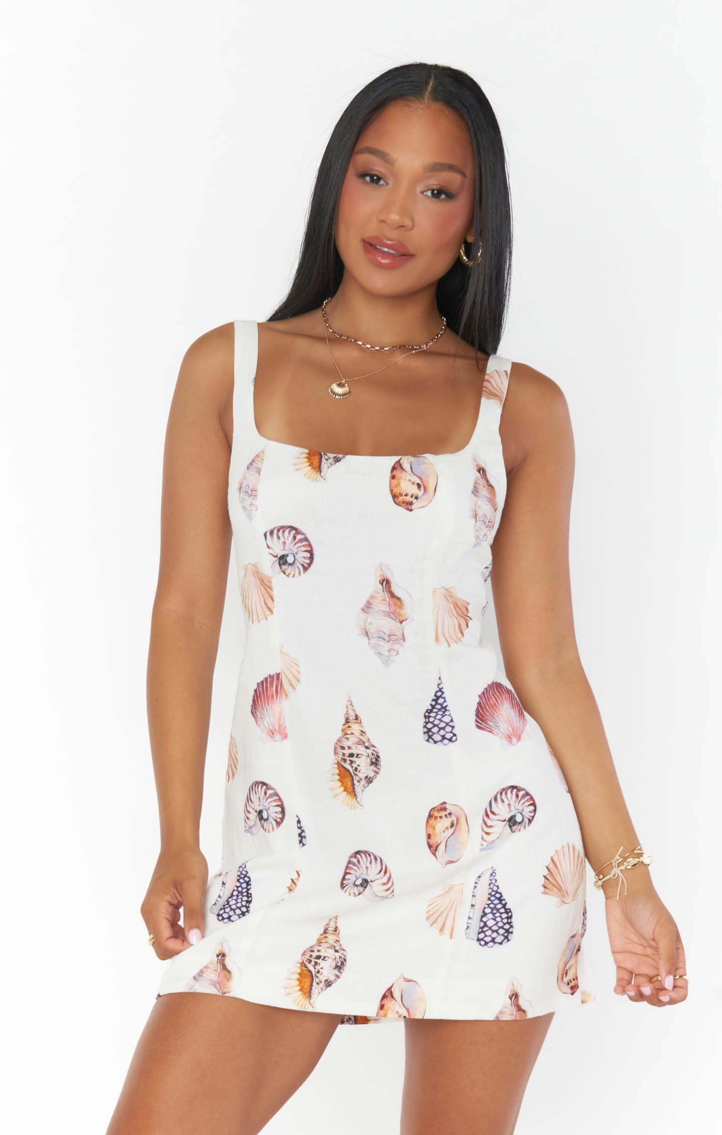 Steph Mini Dress ~ Shell Linen – Show Me Your Mumu