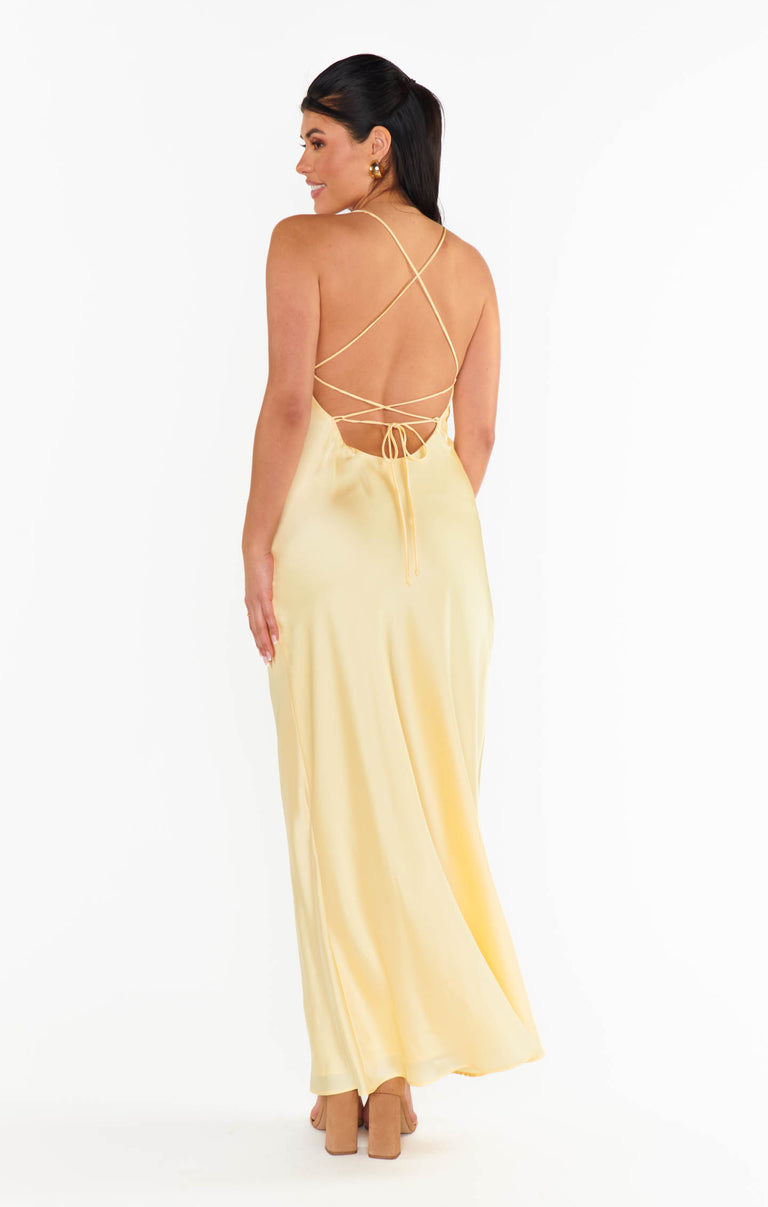 Dani Slip Dress, in Pale Yellow Luxe Satin | Show Me Your Mumu | Bridesmaid Dresses & Wedding Attendee Dress Dani Slip Dress, in Pale Yellow Luxe Satin | Show Me Your Mumu | Bridesmaid Dresses & Wedding Attendee Dress