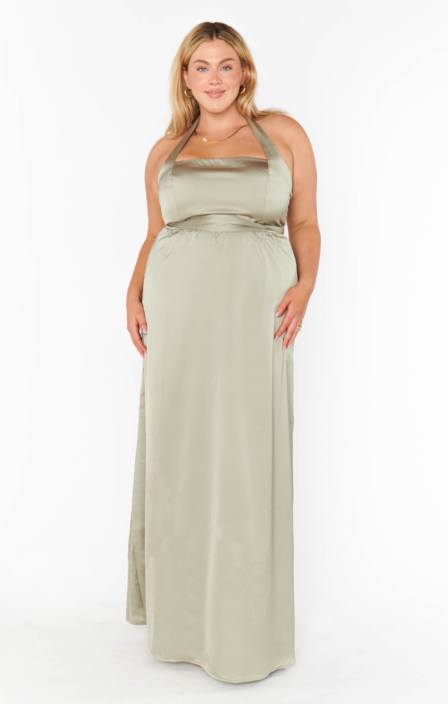 Moss green maxi dress shops