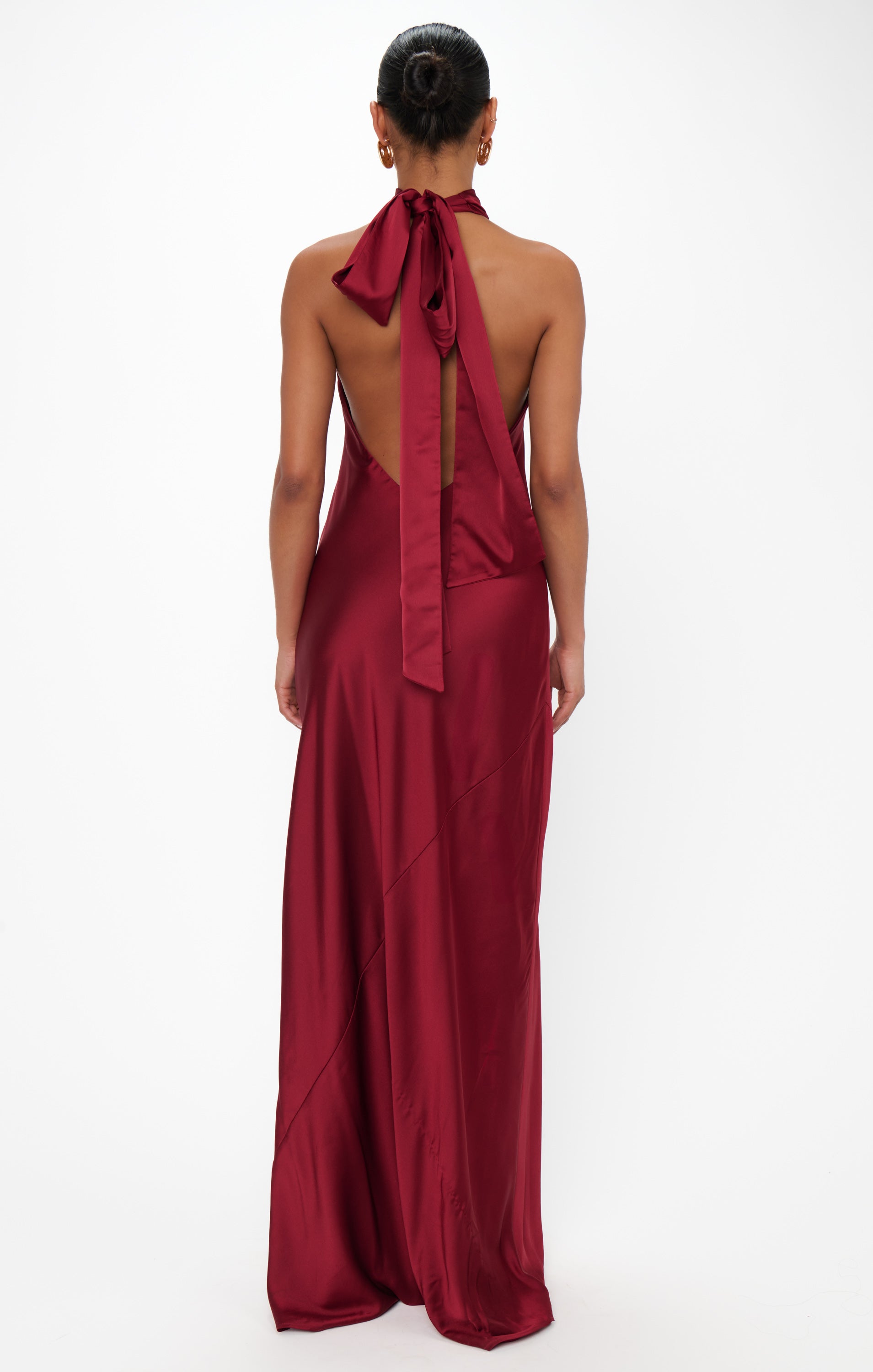 Lisa Maxi Dress, in Cranberry Luxe Satin, Size: XL | Show Me Your Mumu