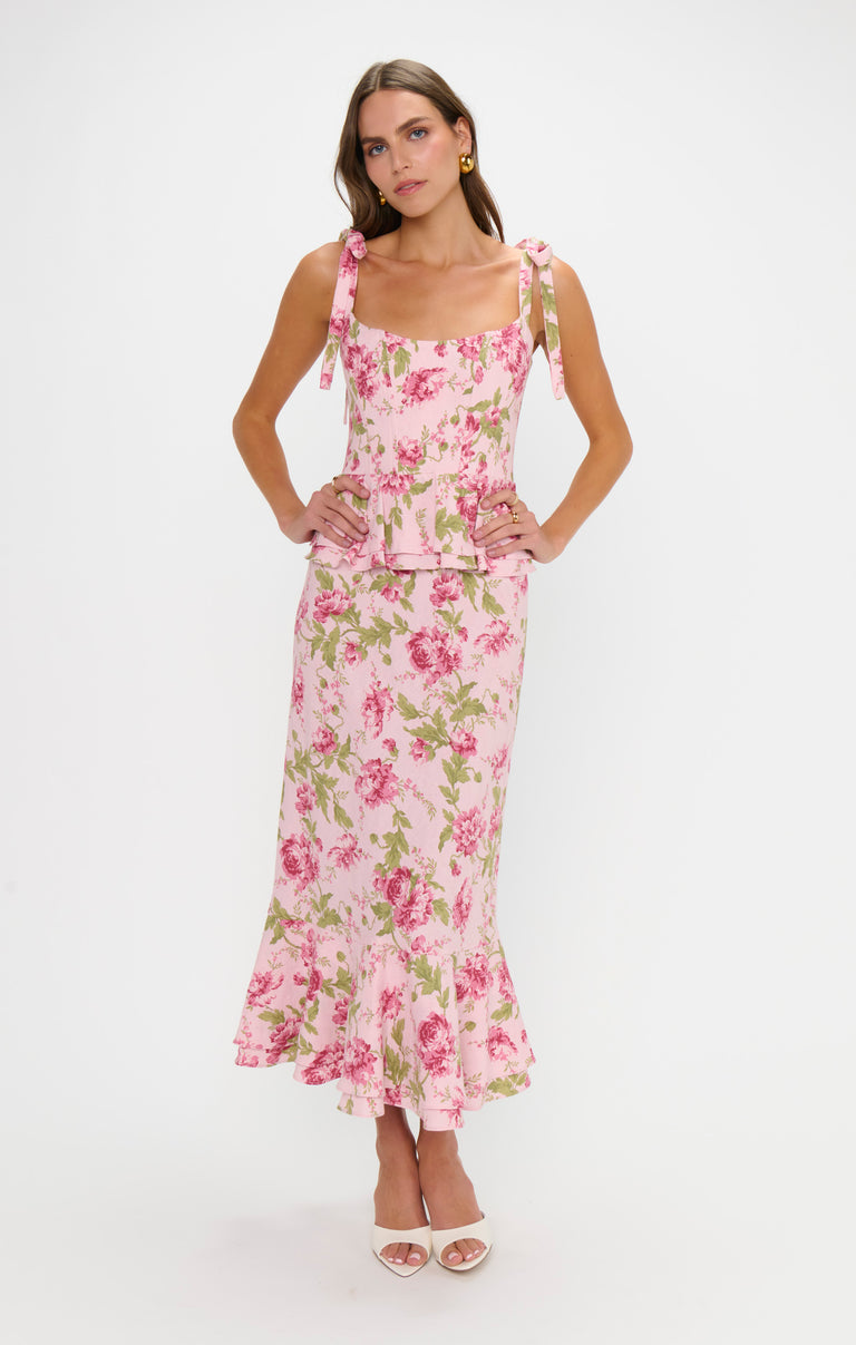 Pauline Peplum Dress, in Garden Romantic, Size: Medium | Show Me Your Mumu