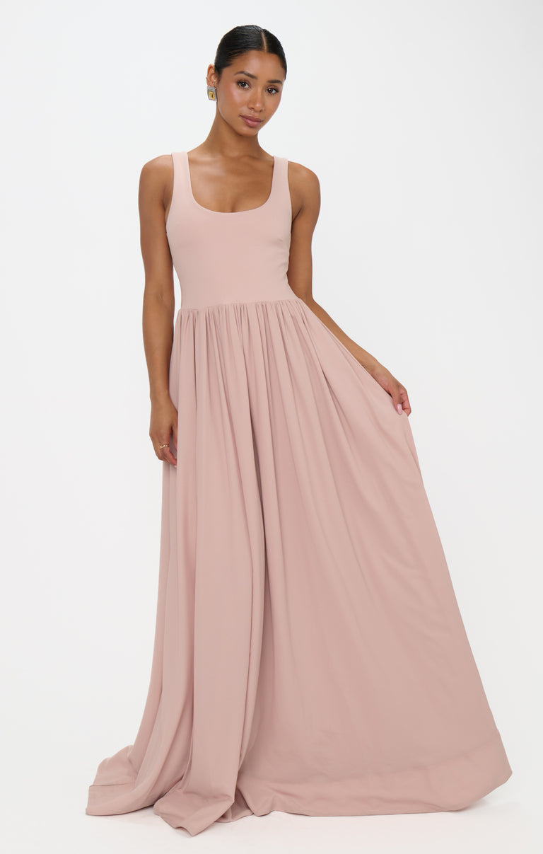 Harper Maxi Dress, in Dusty Blush Crisp, Size: XS | Show Me Your Mumu | Bridesmaid Dresses & Wedding Attendee Dress