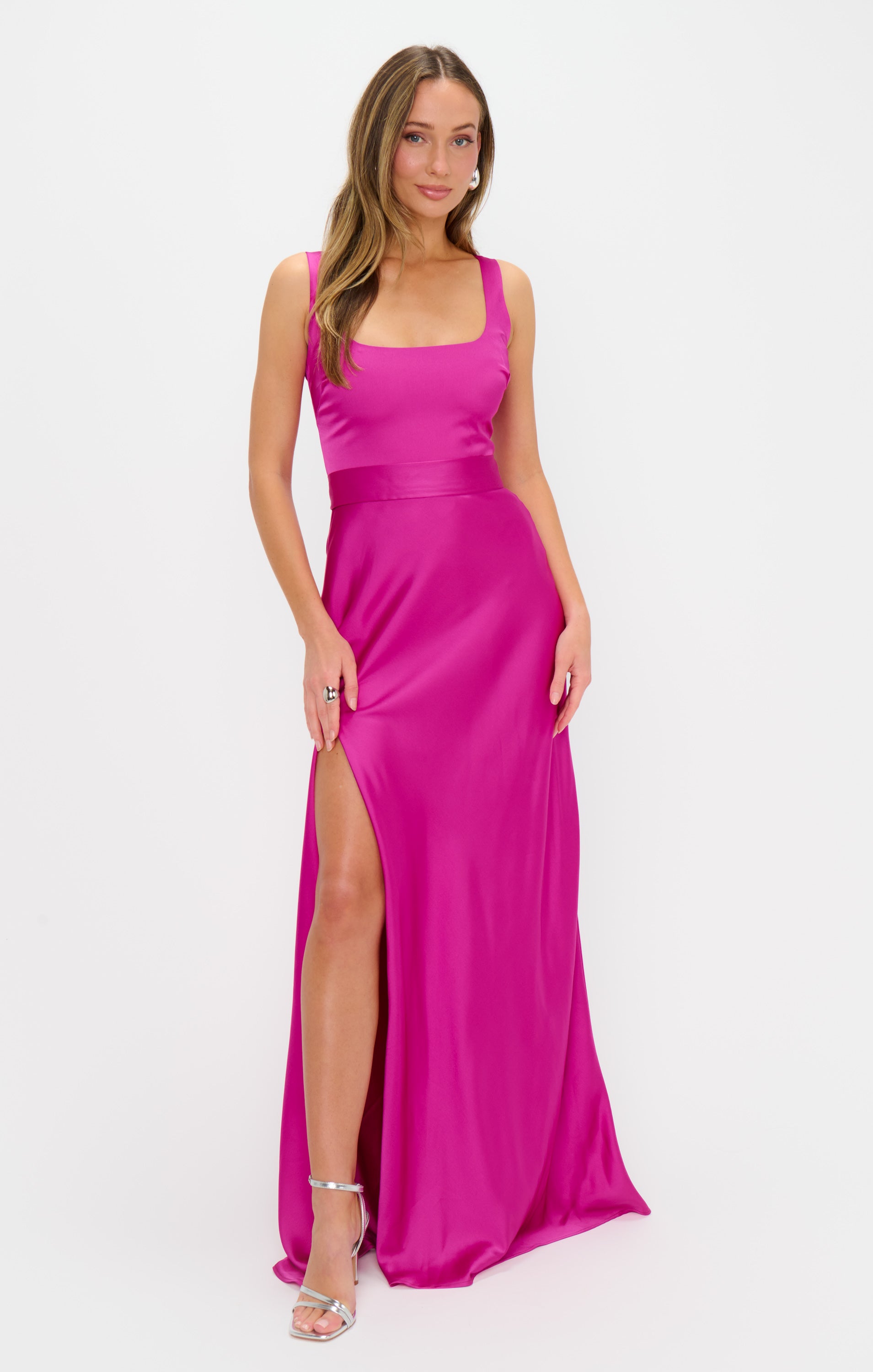 Lana Maxi Dress, in Rich Magenta Luxe Satin | Show Me Your Mumu | Bridesmaid Dresses & Wedding Attendee Dress Lana Maxi Dress, in Rich Magenta Luxe Satin | Show Me Your Mumu | Bridesmaid Dresses & Wedding Attendee Dress