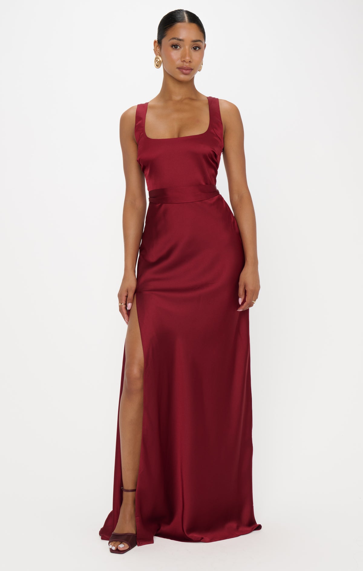 NWOT cranberry red to the floor evening dress