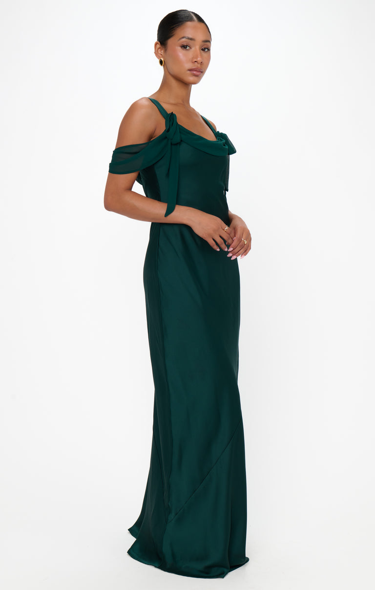 Bella Maxi Dress, in Deep Emerald Luxe Satin, Size: Small | Show Me Your Mumu | Bridesmaid Dresses & Wedding Attendee Dress Bella Maxi Dress, in Deep Emerald Luxe Satin, Size: Small | Show Me Your Mumu | Bridesmaid Dresses & Wedding Attendee Dress