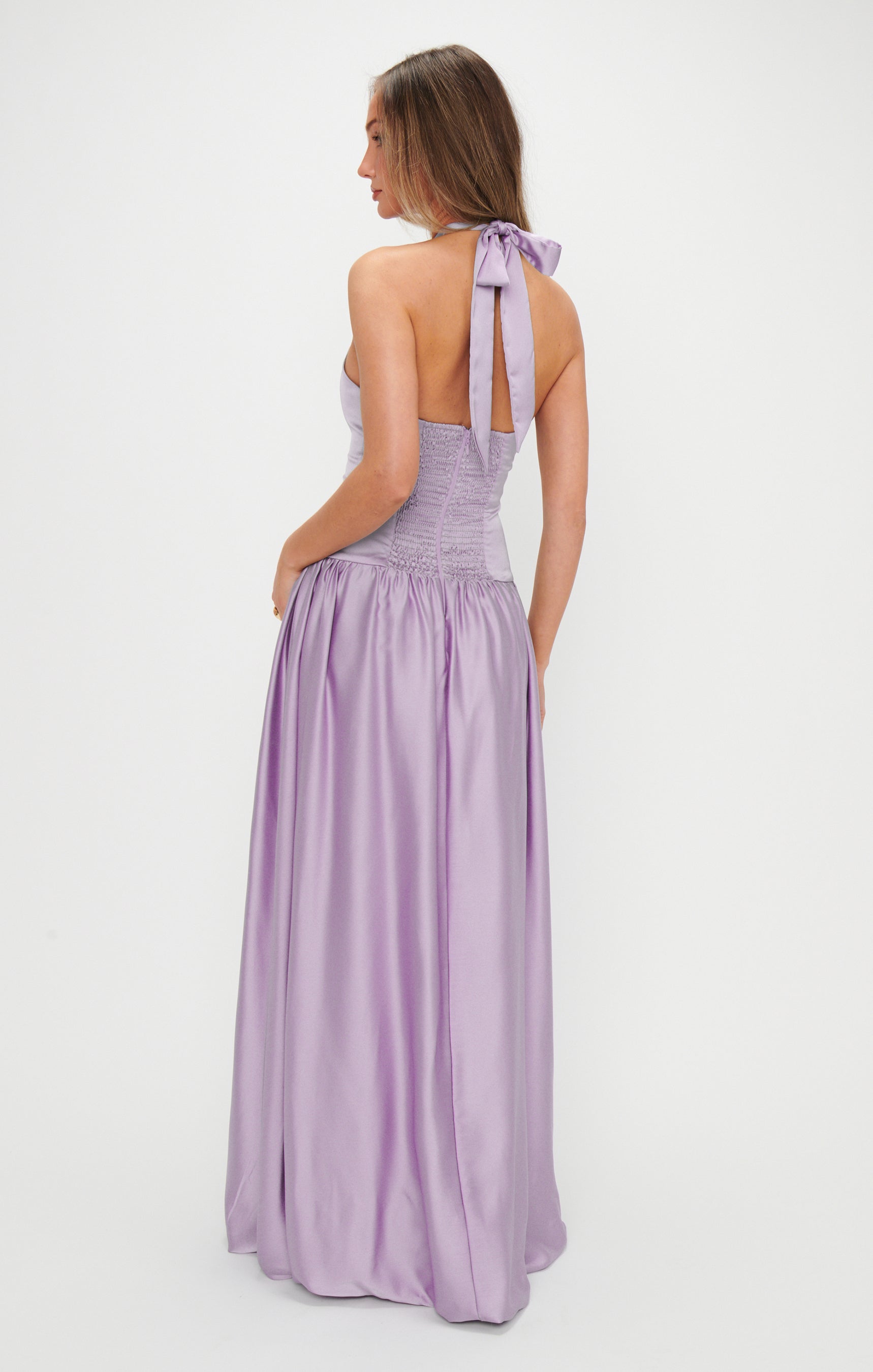 mumu　0418 Eliza Maxi Dress ~ Lavender Luxe Satin – Show Me Your Mumu