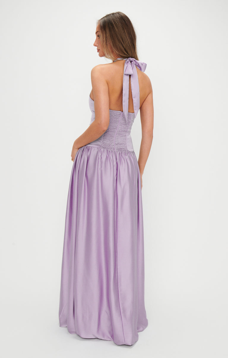 chinese dress ladies Blaise Lilac Satin Maxi Dress - US 2 main image 1