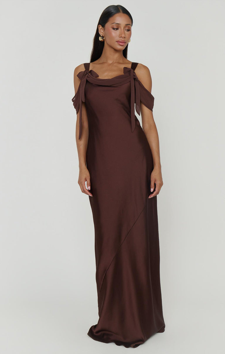 bella maxi dress show me your mumu Bella Maxi Dress, in Steel Blue Luxe Satin, Size: XL | Show Me Your Mumu