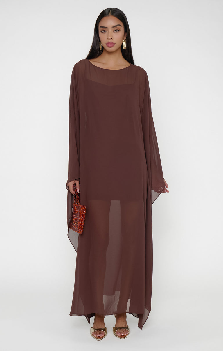 olsen maxi dress Olsen Maxi Dress, in Chocolate Chiffon, Size: Large | Show Me Your Mumu