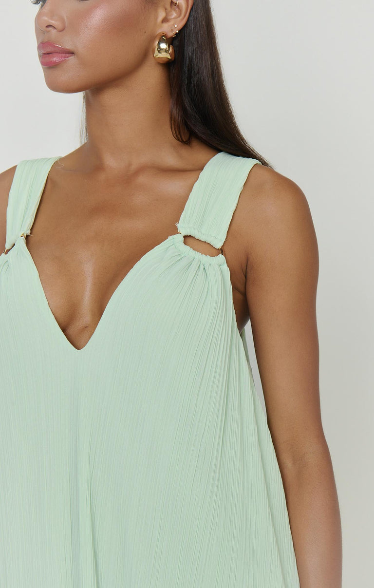 Heidi Maxi Dress, in Pistachio Pleated Chiffon, Size: XL | Show Me Your Mumu