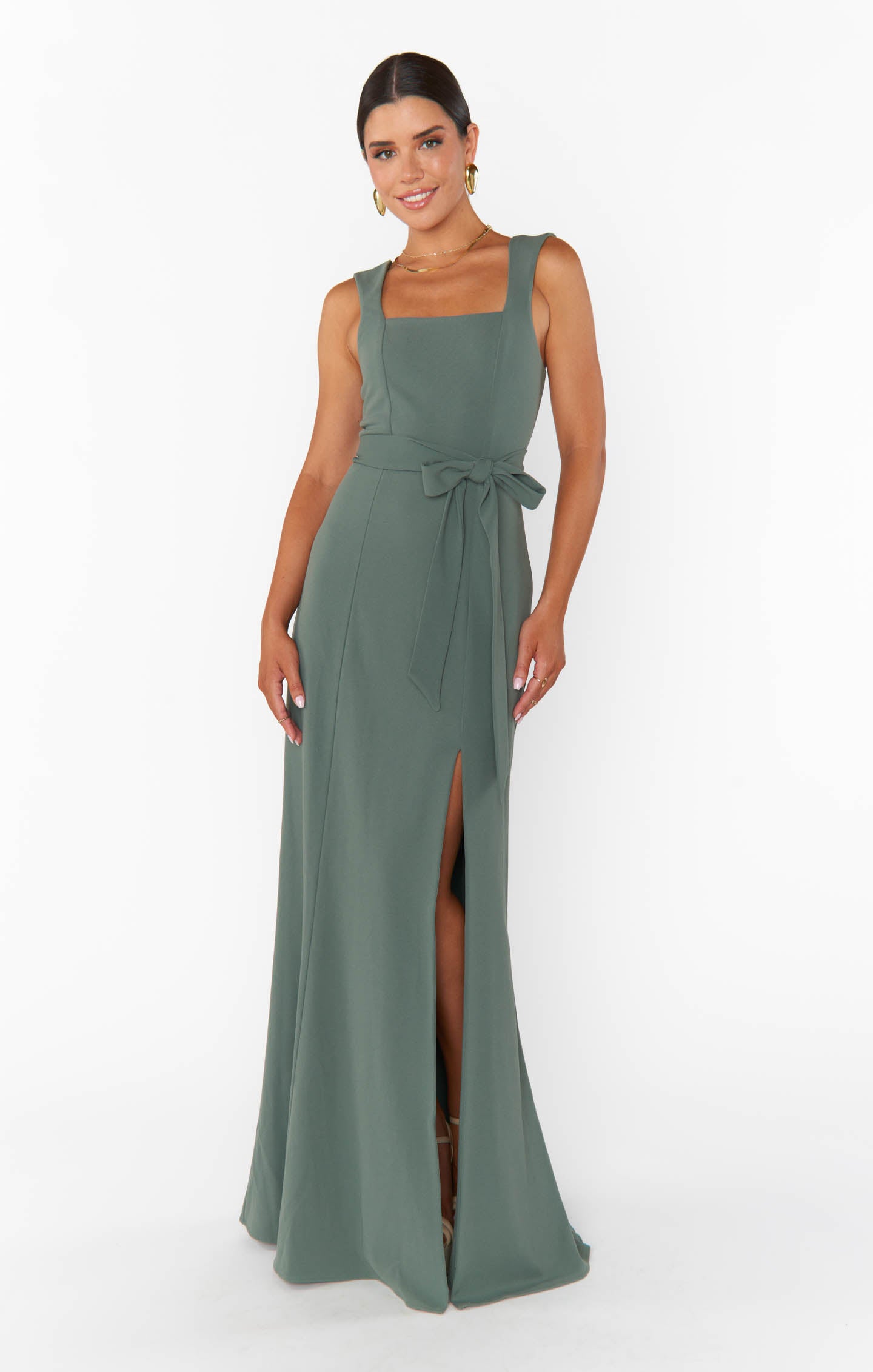Paris Gown, in Deep Sage Stretch | Show Me Your Mumu