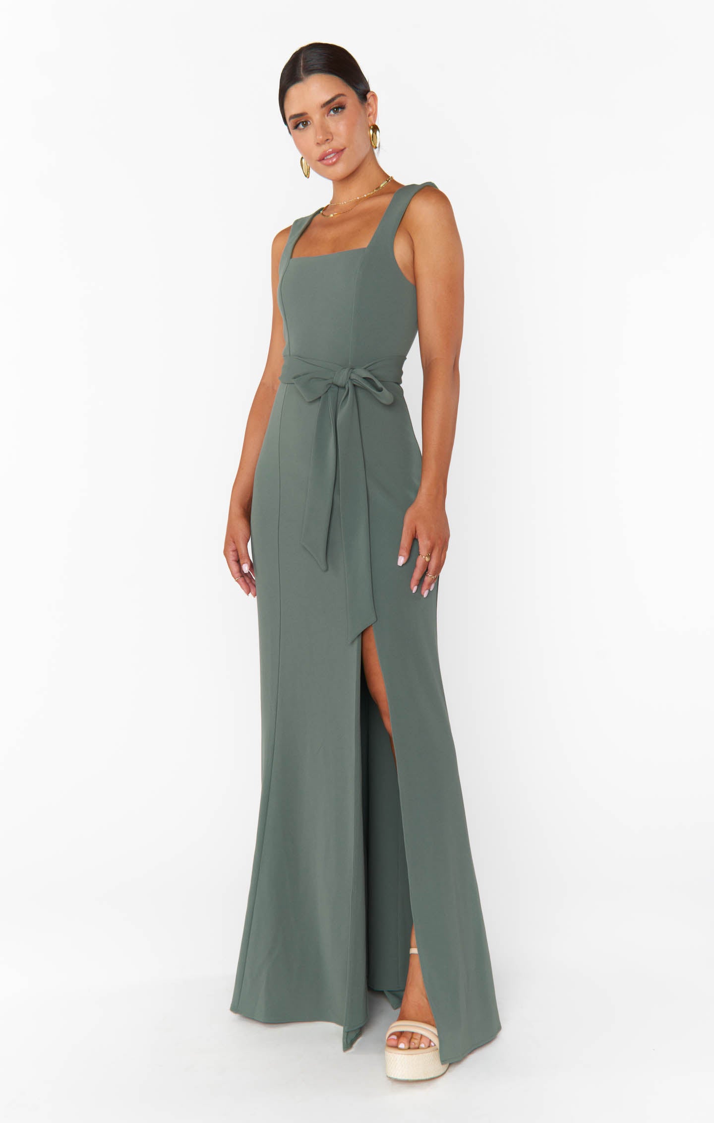 Deep sage shop bridesmaid dresses