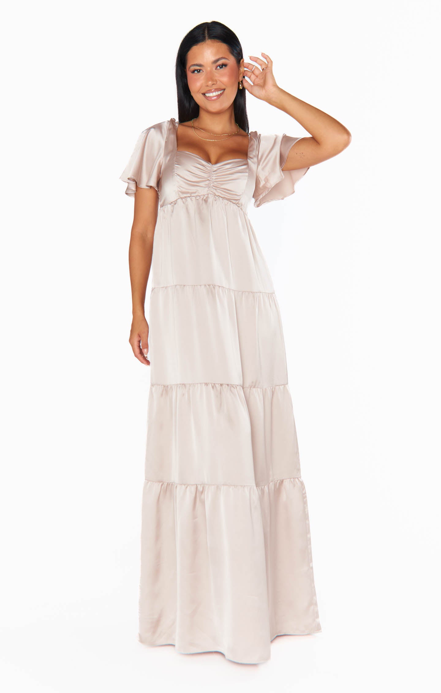 Nicole Maxi Dress ~ Show Me The Ring Luxe Satin – Show Me Your Mumu