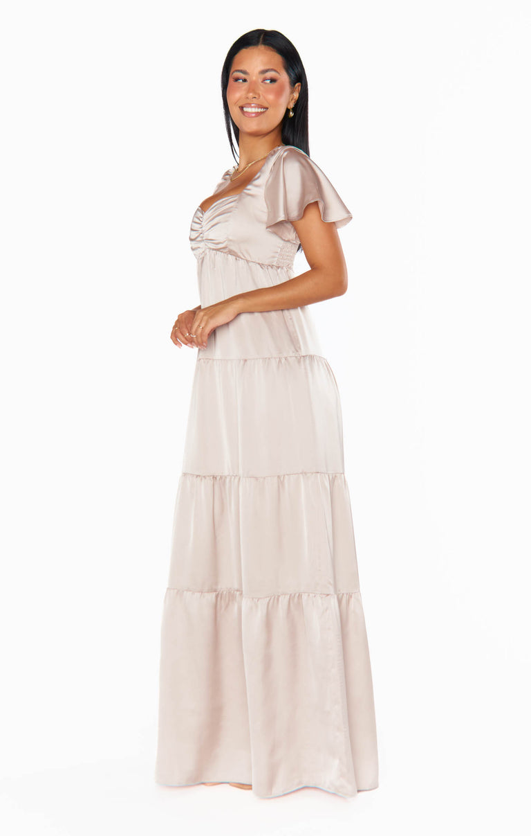 Nicole Maxi Dress ~ Show Me The Ring Luxe Satin – Show Me Your Mumu