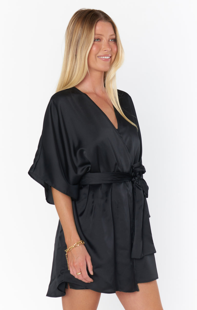 First Look Robe ~ Moss Green Luxe Satin