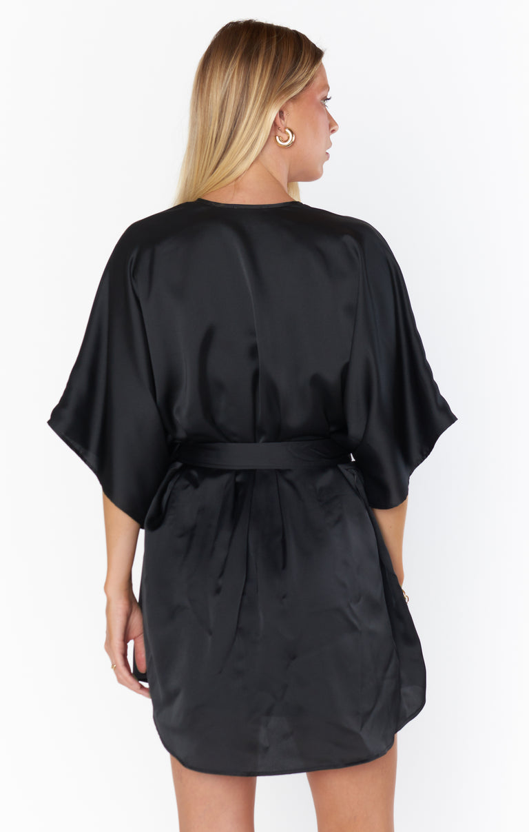 First Look Robe ~ Moss Green Luxe Satin