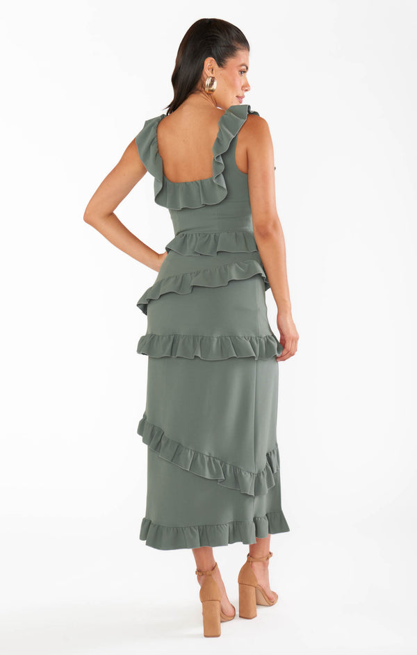 Greta Dress ~ Deep Sage Stretch – Show Me Your Mumu