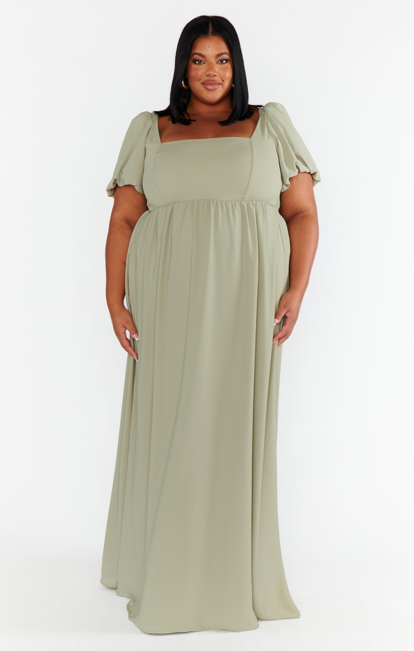 Nora Maxi Dress ~ Moss Green Crisp – Show Me Your Mumu
