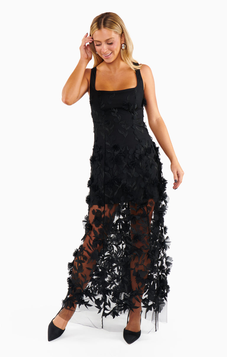 Stephanie Dress, in Black 3D Floral | Show Me Your Mumu | Bridesmaid Dresses & Wedding Attendee Dress Stephanie Dress, in Black 3D Floral | Show Me Your Mumu | Bridesmaid Dresses & Wedding Attendee Dress