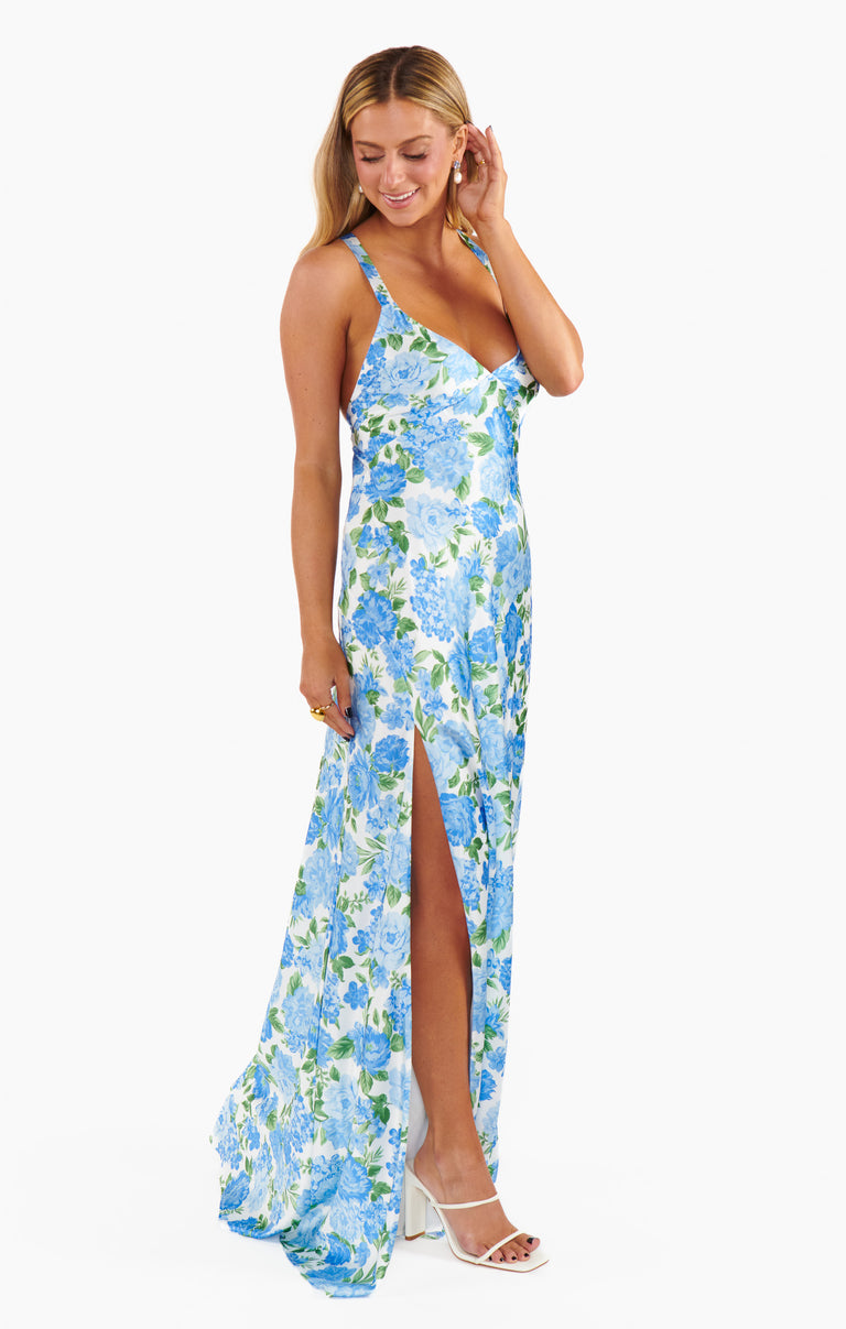 Anderson Maxi Dress, in Cottage Floral Blue, Size: XL | Show Me Your Mumu