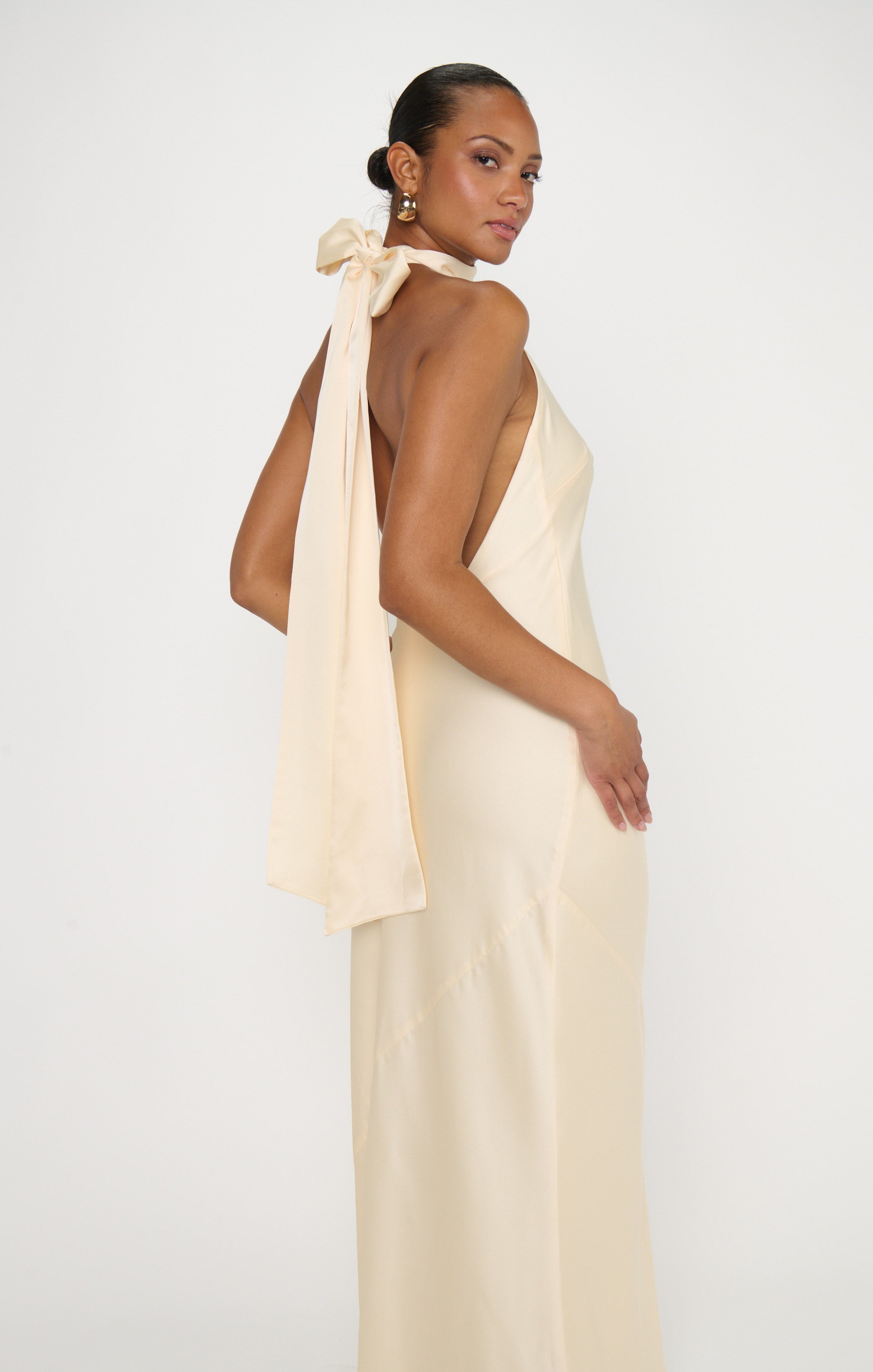 Lisa Maxi Dress, in Buttercream Luxe Satin, Size: Small | Show Me Your Mumu | Bridesmaid Dresses Lisa Maxi Dress, in Buttercream Luxe Satin, Size: Small | Show Me Your Mumu | Bridesmaid Dresses