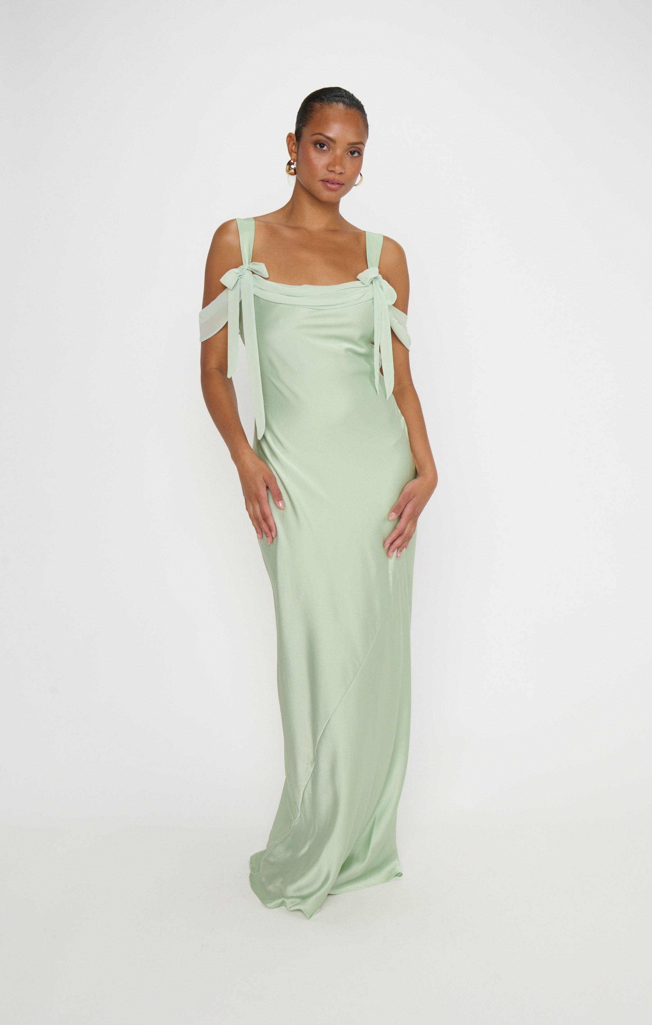 Bella Maxi Dress, in Pistachio Luxe Satin, Size: XL | Show Me Your Mumu | Bridesmaid Dresses & Wedding Attendee Dress Bella Maxi Dress, in Pistachio Luxe Satin, Size: XL | Show Me Your Mumu | Bridesmaid Dresses & Wedding Attendee Dress