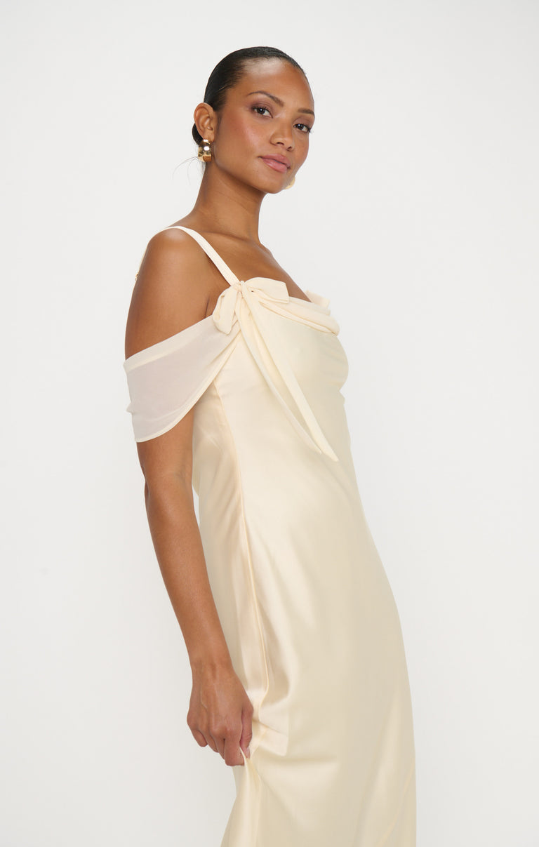 Bella Maxi Dress, in Buttercream Luxe Satin, Size: Large | Show Me Your Mumu | Bridesmaid Dresses Bella Maxi Dress, in Buttercream Luxe Satin, Size: Large | Show Me Your Mumu | Bridesmaid Dresses