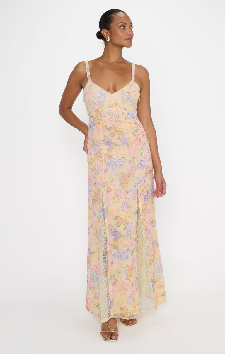 Amber Maxi Dress, in Pale Yellow Blooms, Size: XL | Show Me Your Mumu | Bridesmaid Dresses & Wedding Attendee Dress Amber Maxi Dress, in Pale Yellow Blooms, Size: XL | Show Me Your Mumu | Bridesmaid Dresses & Wedding Attendee Dress