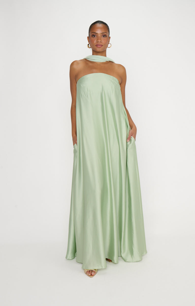 green emerald velvet dress CALIstyle Kiwi Knit Cable Knit Tube Dress In Mint Green