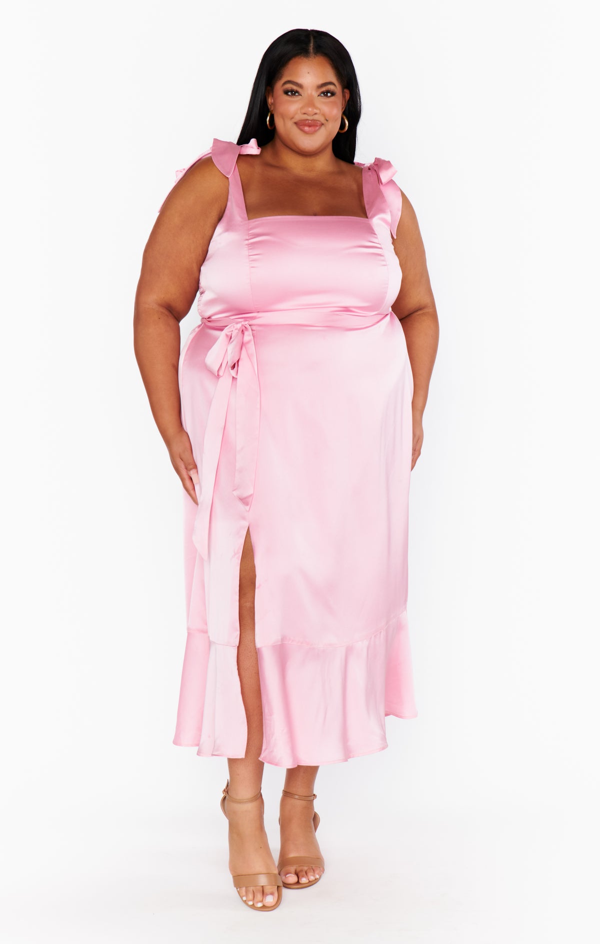 plus size pink satin dress Garden Midi Dress, in Light Luxe | Show Me Your Mumu Green Sheer Appliques Satin Size:Girls Size 8 Collection_Sophie Floral Mini Dress it stands out in
