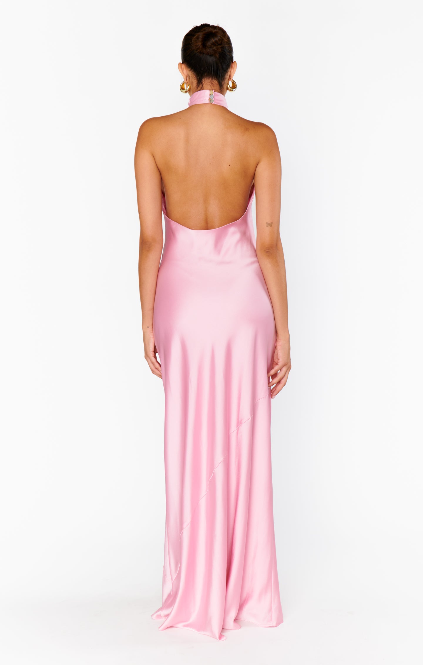 Jasmine Halter Maxi Dress, in Light Pink Luxe Satin, Size: XS | Show Me Your Mumu | Bridesmaid Dresses & Wedding Attendee Dress
