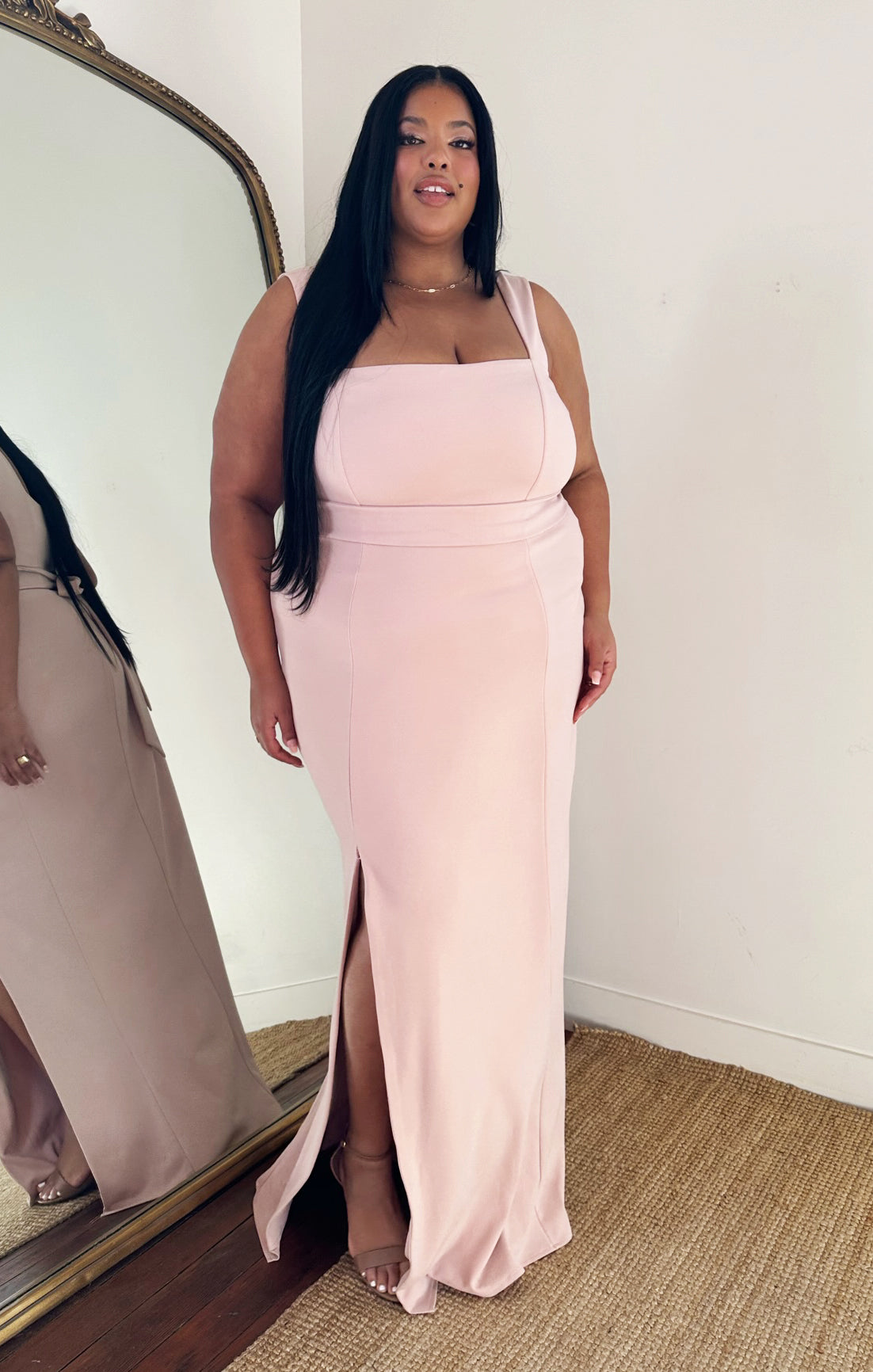 blush plus size maxi dress Paris Gown ~ Dusty Blush Stretch L
