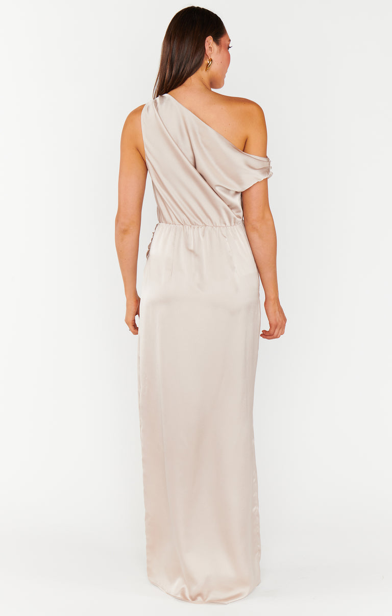 show me the ring bridesmaid dresses Jasmine Halter Maxi Dress ~ Show Me The Ring Luxe Satin  Show Me Your Mumu