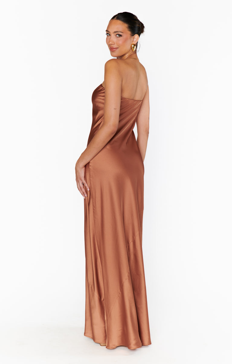 Taylor Tube Maxi Dress, in Copper Luxe Satin, Size: Large | Show Me Your Mumu | Bridesmaid Dresses & Wedding Attendee Dress Taylor Tube Maxi Dress, in Copper Luxe Satin, Size: Large | Show Me Your Mumu | Bridesmaid Dresses & Wedding Attendee Dress