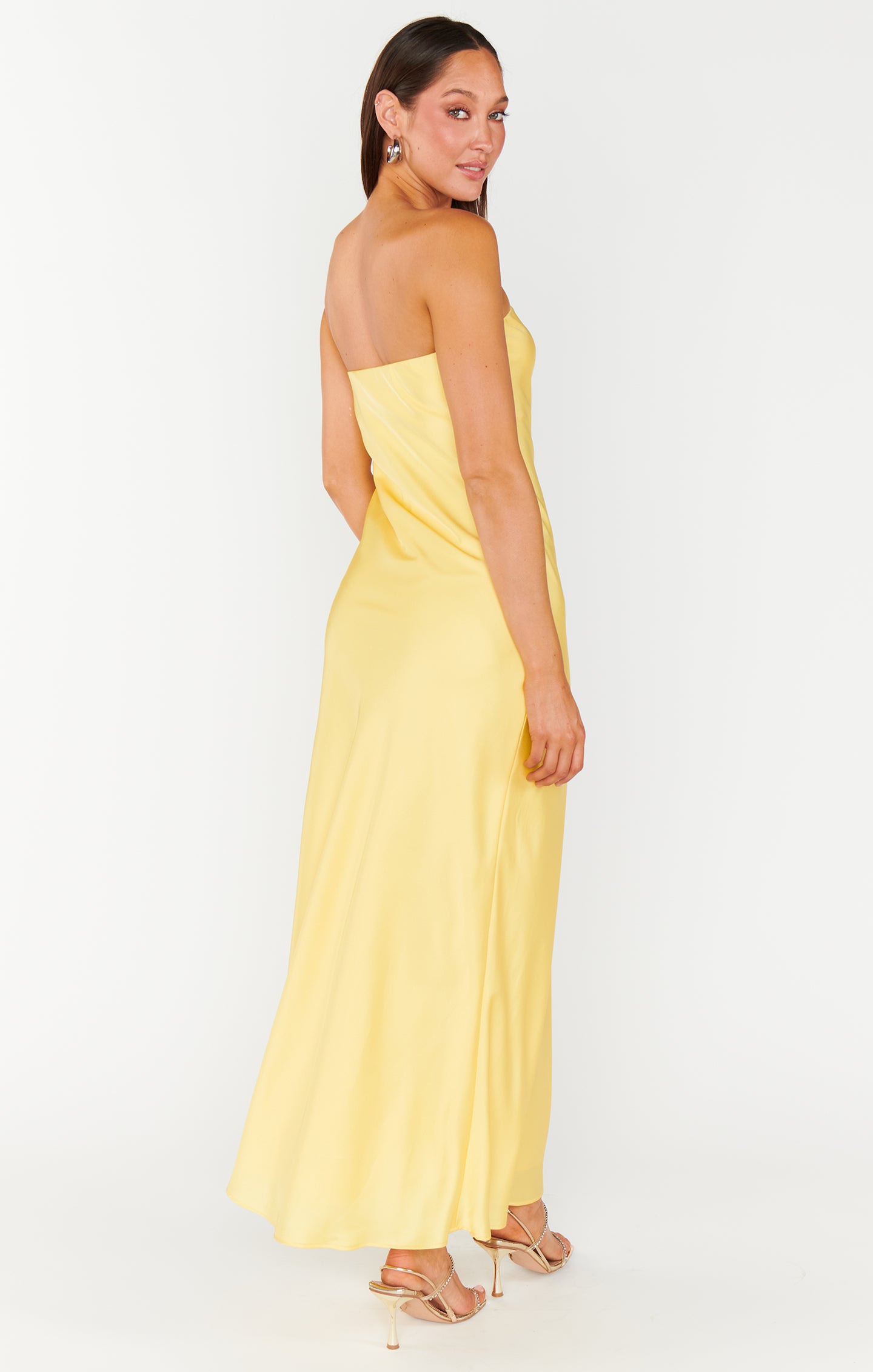 Taylor Tube Dress, in Yellow Luxe Satin, Size: Large | Show Me Your Mumu | Bridesmaid Dresses & Wedding Attendee Dress Taylor Tube Dress, in Yellow Luxe Satin, Size: Large | Show Me Your Mumu | Bridesmaid Dresses & Wedding Attendee Dress