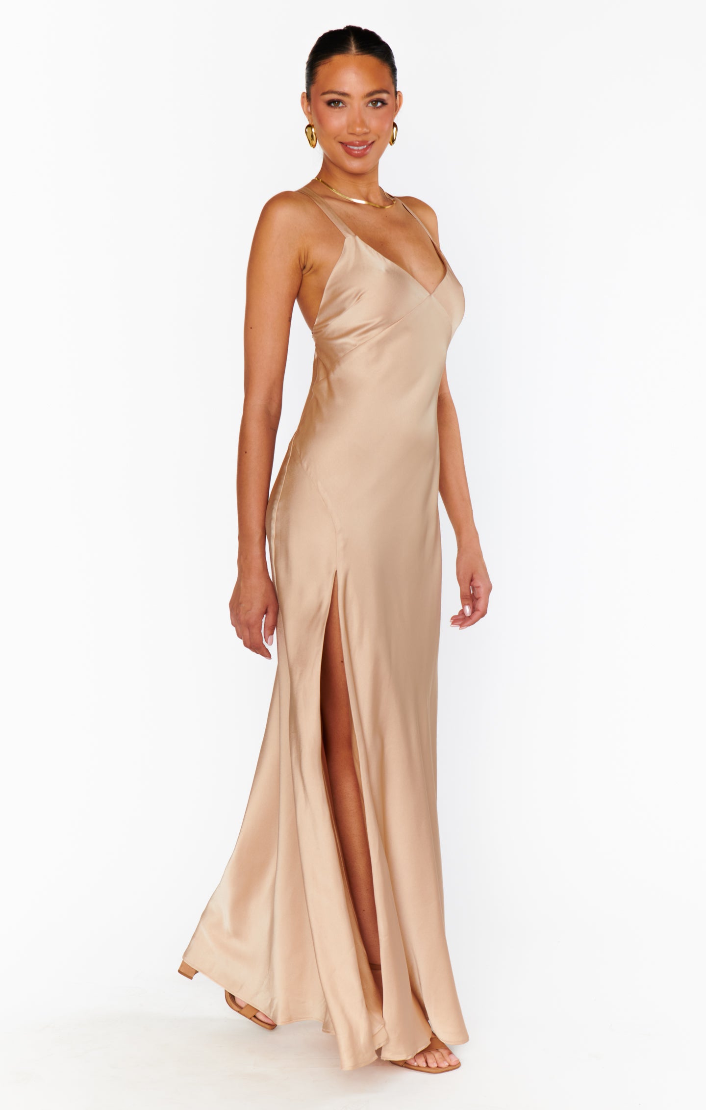 Anderson Maxi Dress, in Champagne Luxe Satin, Size: XL | Show Me Your Mumu | Bridesmaid Dresses Anderson Maxi Dress, in Champagne Luxe Satin, Size: XL | Show Me Your Mumu | Bridesmaid Dresses