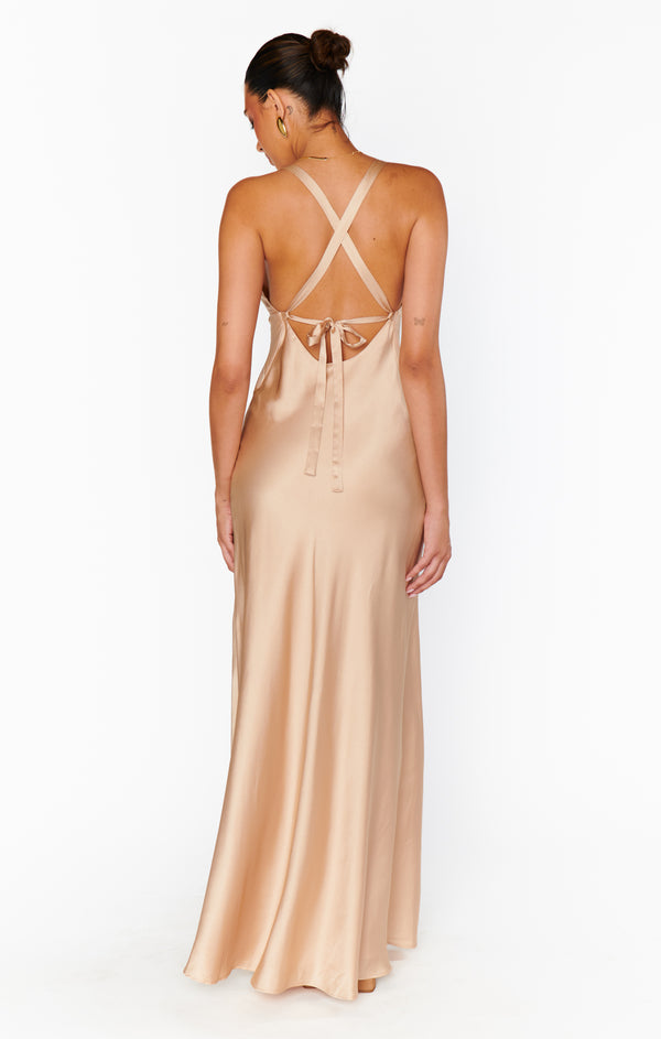 Anderson Maxi Dress ~ Champagne Luxe Satin – Show Me Your Mumu