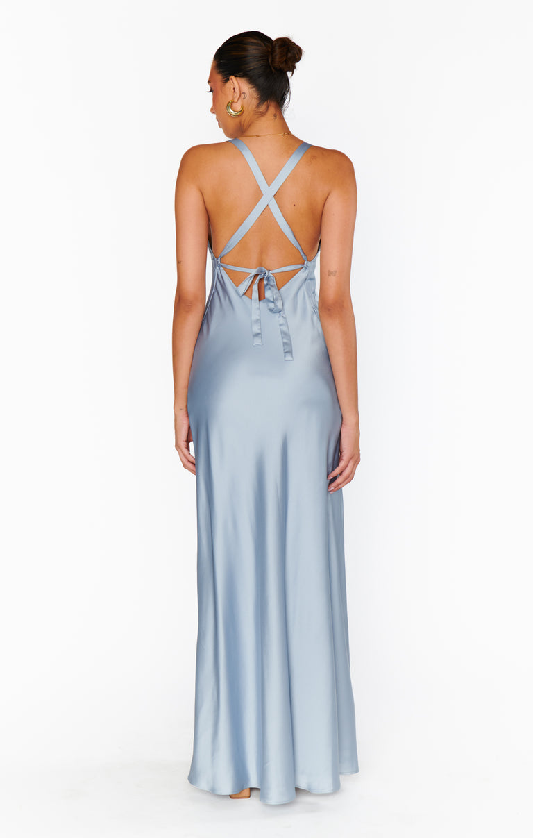 Anderson Maxi Dress, in Steel Blue Luxe Satin, Size: 2XL | Show Me Your Mumu | Bridesmaid Dresses & Wedding Attendee Dress Anderson Maxi Dress, in Steel Blue Luxe Satin, Size: 2XL | Show Me Your Mumu | Bridesmaid Dresses & Wedding Attendee Dress