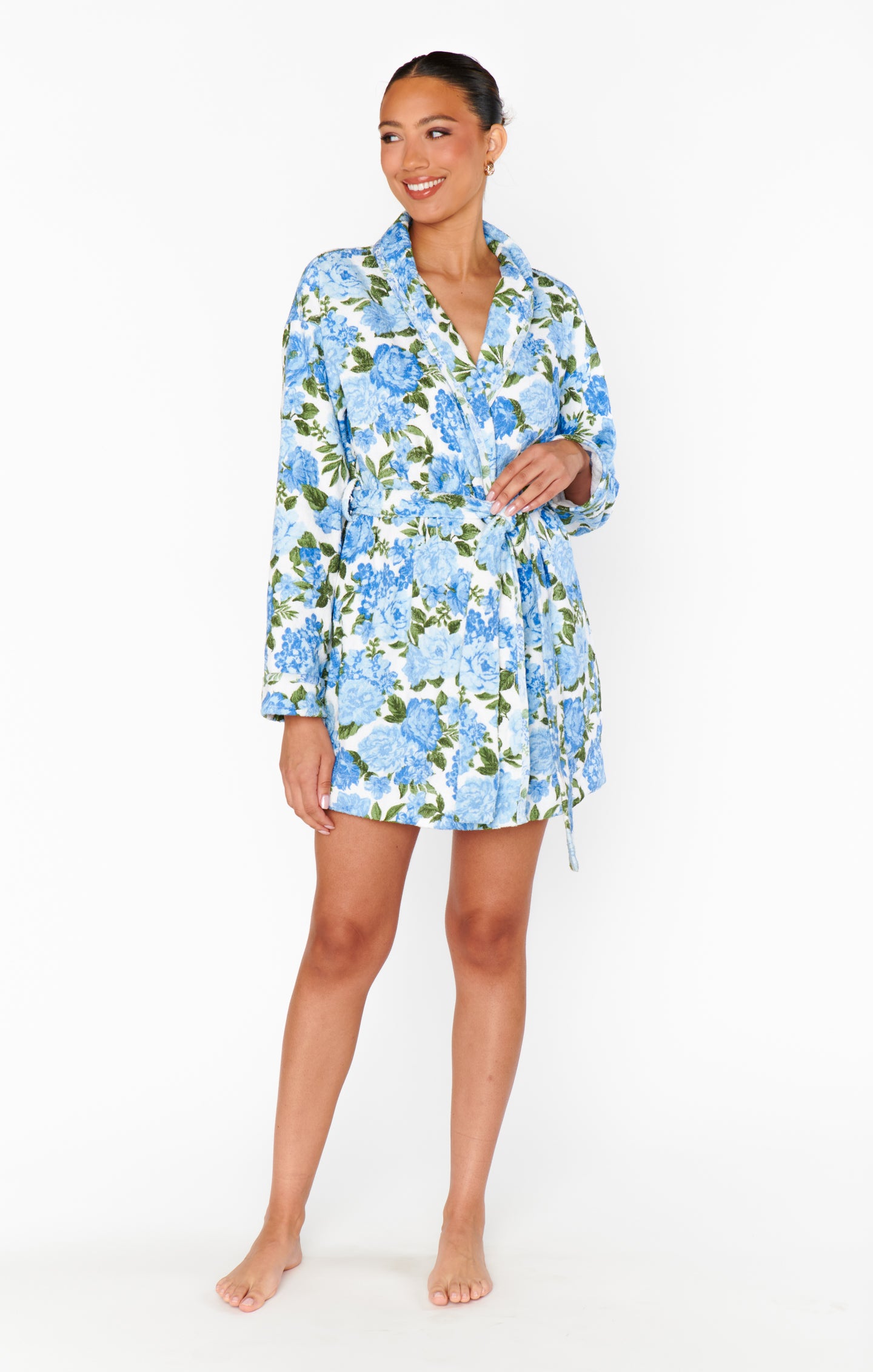 Freshen Up Robe ~ Cottage Floral Blue Terry – Show Me Your Mumu