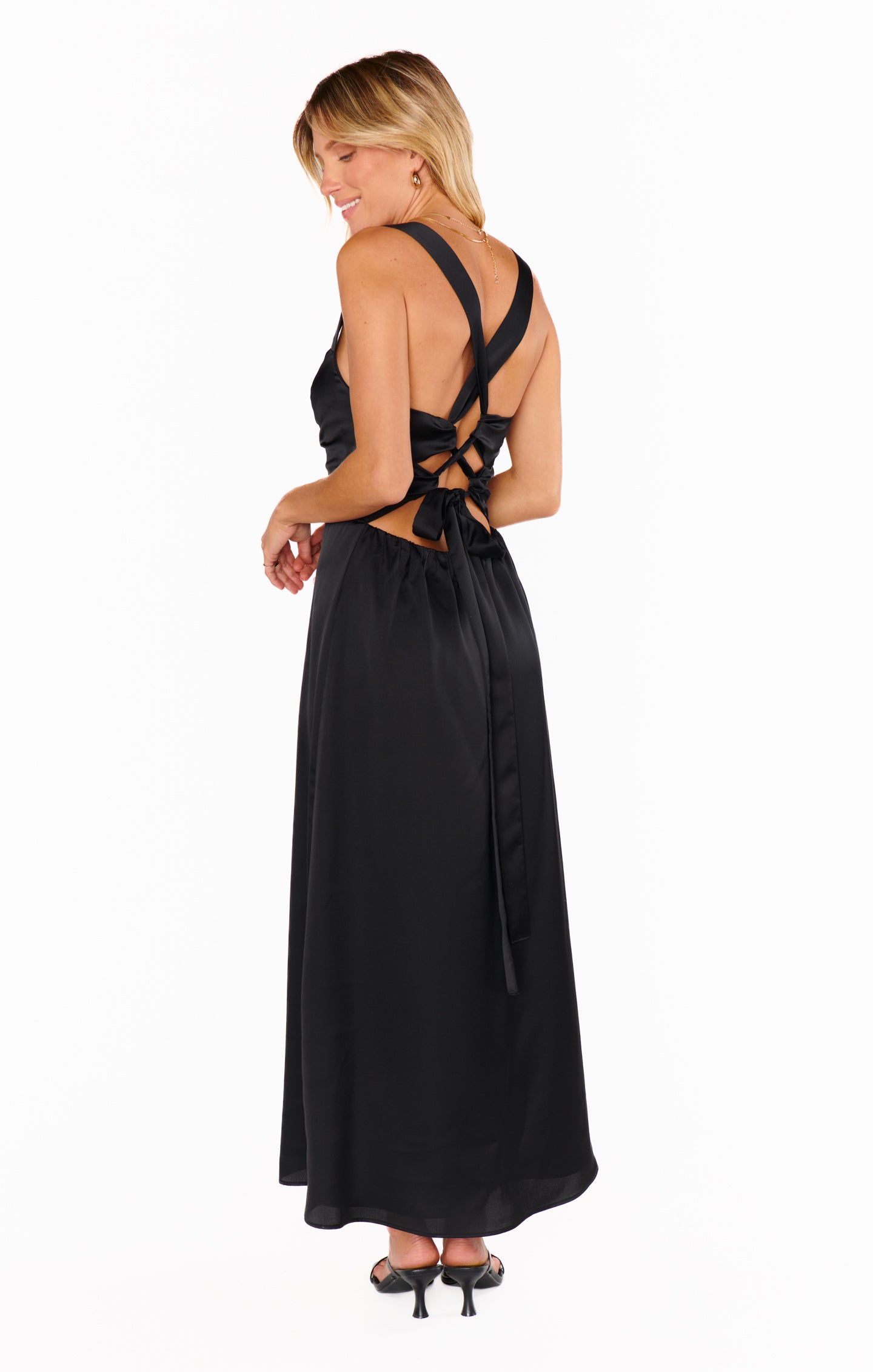 black glitter off shoulder dress Lady Black Tie - Fallon Gown - Off The Shoulder Ruched Sequin Dress
