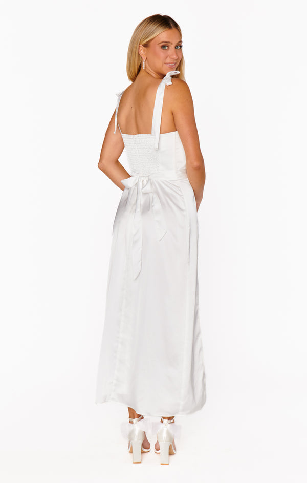 Willow Midi Dress ~ Ivory Luxe Satin – Show Me Your Mumu Willow Midi Dress ~ Ivory Luxe Satin – Show Me Your Mumu