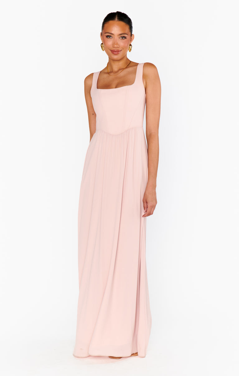Nina Maxi Dress ~ Dusty Blush Crisp – Show Me Your Mumu