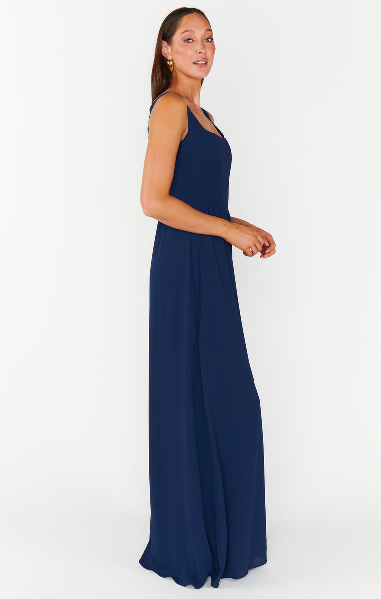 Nina Maxi Dress ~ Rich Navy Crisp – Show Me Your Mumu