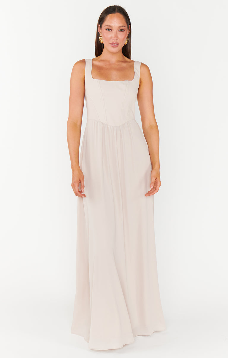 corinne maxi dress tularosa Nina Maxi Dress ~ Show Me the Ring Crisp – Show Me Your Mumu
