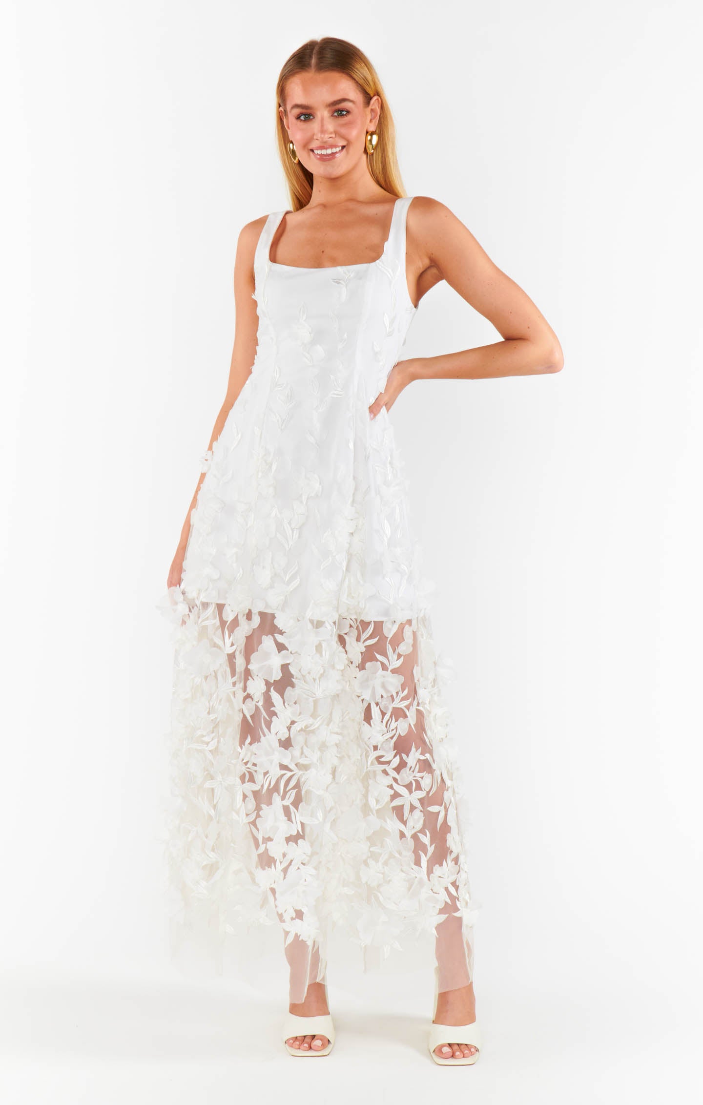 Fuuu ♡♡♡ 　Tie Front Embroidery Dress 200878197-2