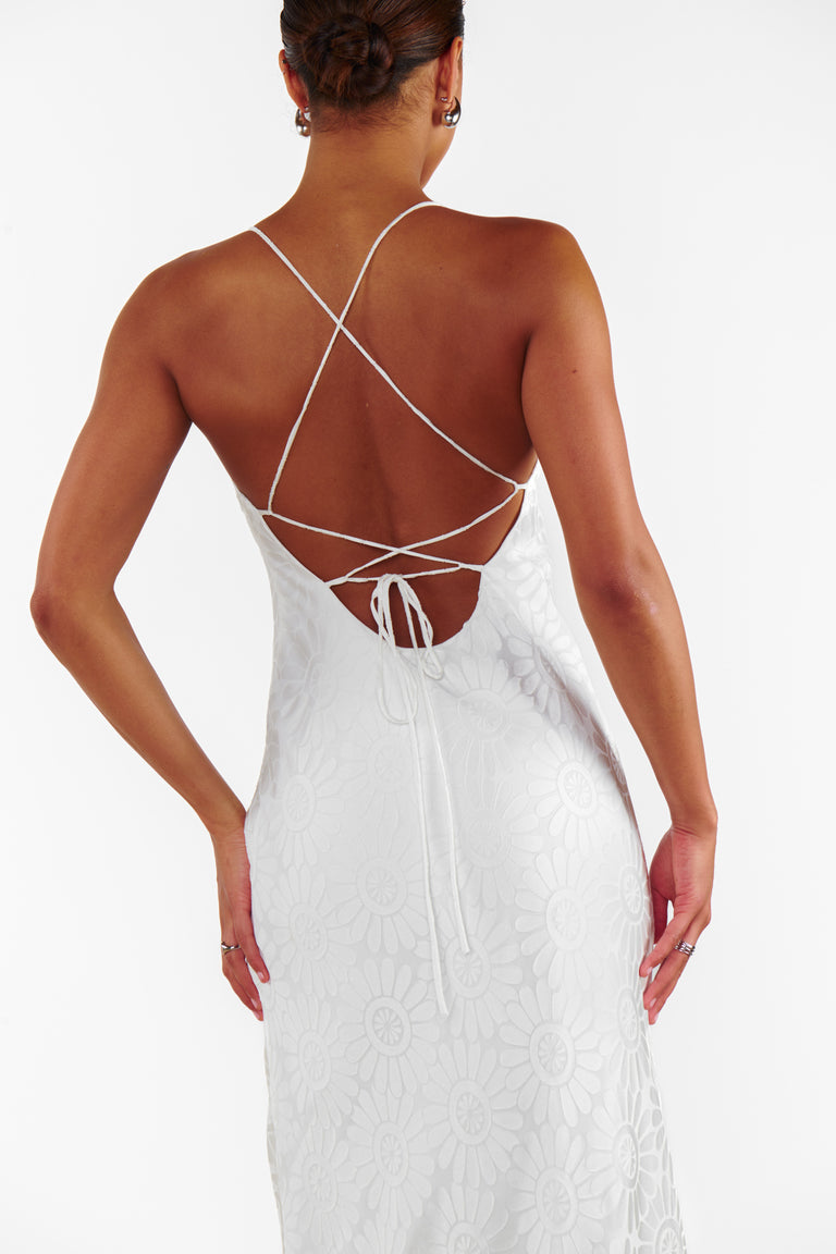 Dani Slip Dress ~ White Daisy Burnout – Show Me Your Mumu
