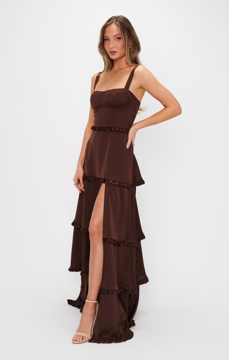 Lady Corset Dress, in Chocolate Luxe Satin, Size: Medium | Show Me Your Mumu | Bridesmaid Dresses & Wedding Attendee Dress Lady Corset Dress, in Chocolate Luxe Satin, Size: Medium | Show Me Your Mumu | Bridesmaid Dresses & Wedding Attendee Dress