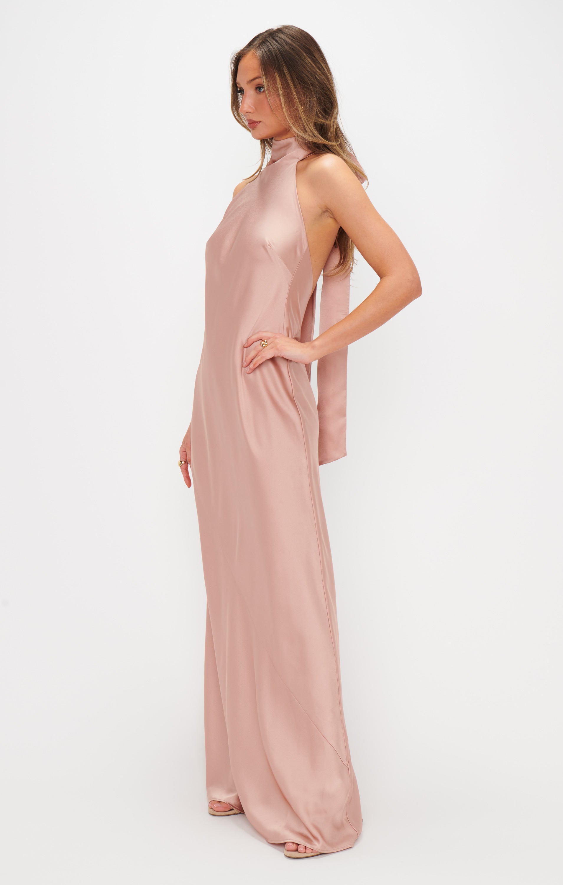 Lisa Maxi Dress ~ Rose Gold Luxe Satin  Show Me Your Mumu