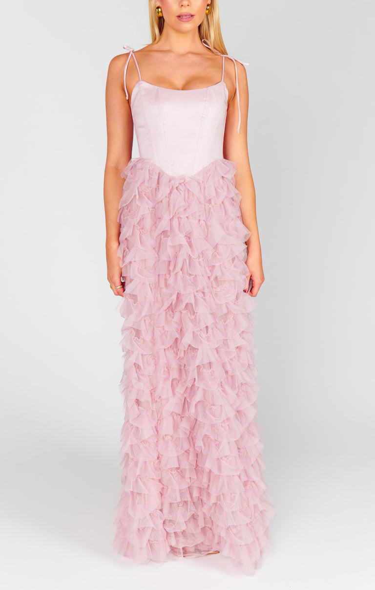 Francesca Maxi Dress, in Ballet Slipper Ruffle Tulle, Size: Large | Show Me Your Mumu