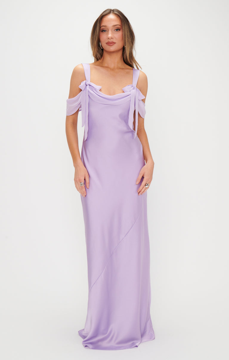 Bella Maxi Dress, in Lavender Luxe Satin, Size: 2XL | Show Me Your Mumu